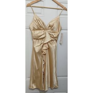 Bora usa womens medium gold cocktail evening knee length dress